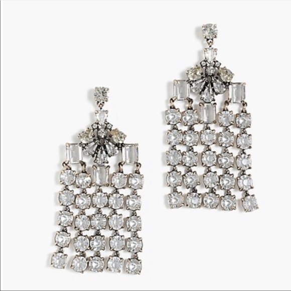 J. Crew Jewelry - J. Crew Crystal Curtain Chandelier Earrings